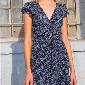Brandy Melville Navy Floral Wrap Dress